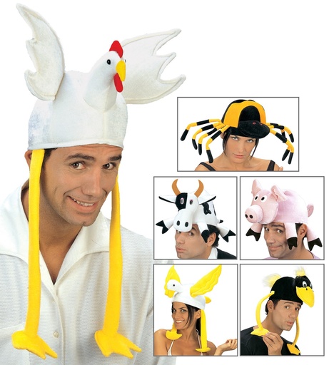 [WID8421A] Chapeaux animaux - 6 modèles assortis