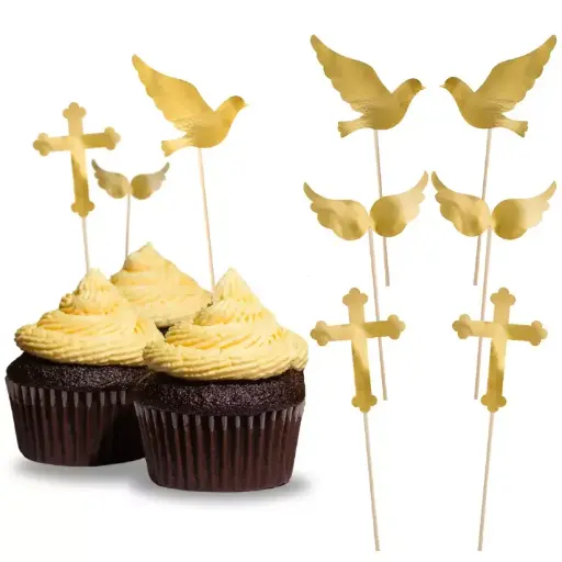 [PARKPM27-019M] Cupcakes Toppers pour Baptême/Communion