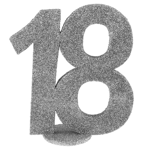 [SAN4752/18] Centre de table 18 ans paillettes argent