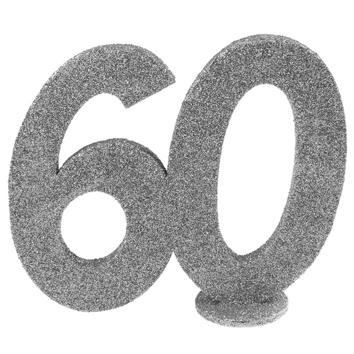 [SAN4752/60] Centre de table 60 ans paillettes argent