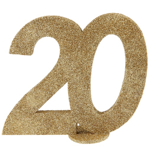 [SAN4753/20] Centre de table 20 ans paillettes or