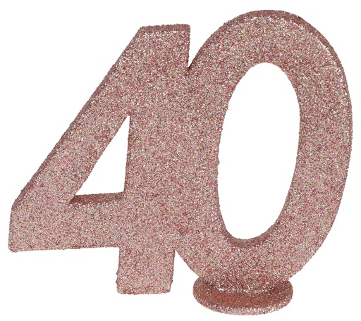 [SAN6915/40] Centre de table 40 ans paillettes rose gold