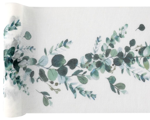 [SAN7288] Chemin de table bucolique feuillage vert 26 cm x 3 m