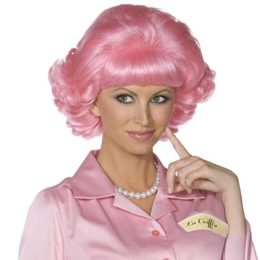 [SMI42127] Perruque rose Grease Frenchy™ pour femme