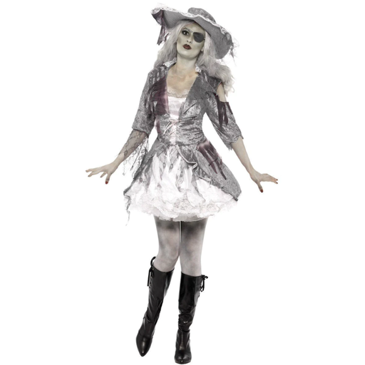 Costume Deluxe Femme Pirate Fantôme (robe, chapeau) T.S
