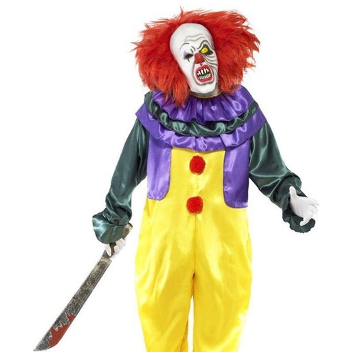 Costume Clown Maléfique (combinaison, masque en latex) T.M