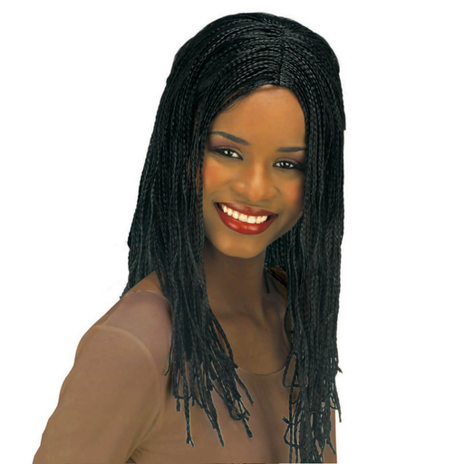 [WID6313A] Perruque noire avec tresses pour femme 