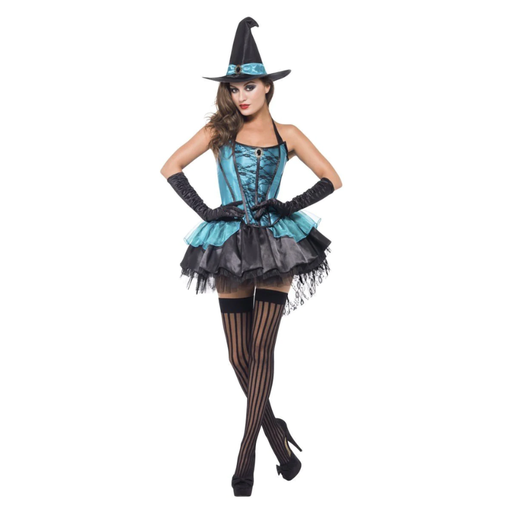 Déguisement femme Fever sorcière divine bleue