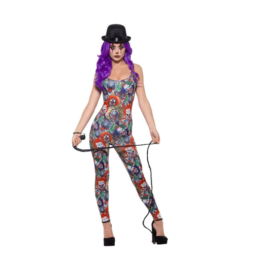 Déguisement seconde peau de clown effrayant pour femme