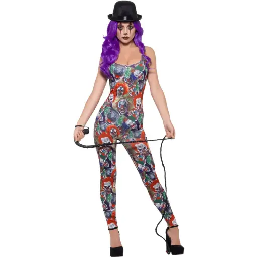 Fever Creepy Clown Costume, Multi-Coloured