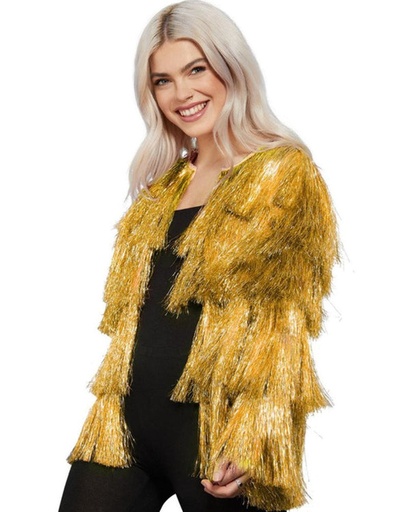 [SMI74005SM] Veste femme à franges métallisées or Fever - taille S/M