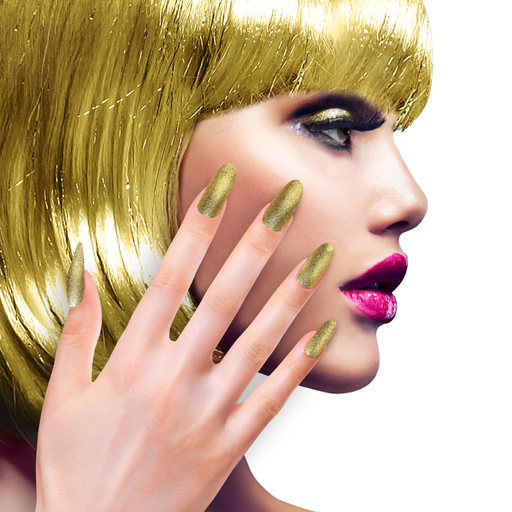 [WID05372] Faux-ongles paillettes or