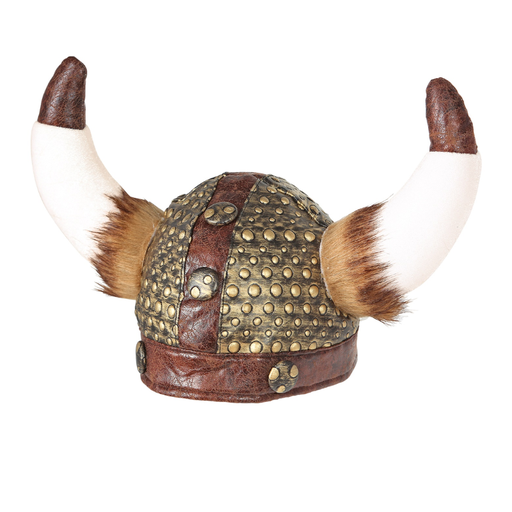 [WID09169] casque vicking avec fourrure aspect cuir