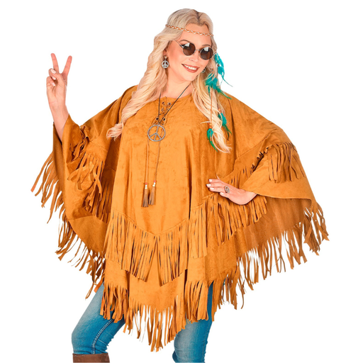 [WID09829] Poncho brun en daim