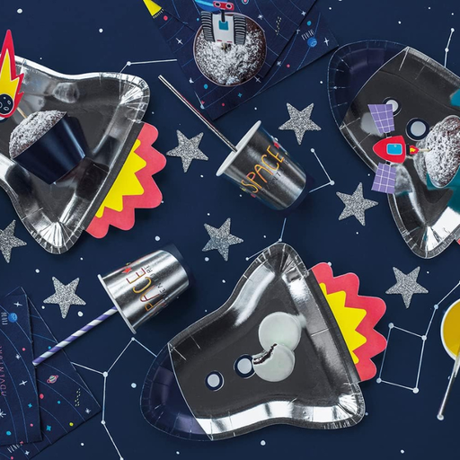 [PARTPP48] 6 Assiettes Fusée - Espace 