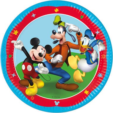 [FOL93822P] Assiettes Mickey Mouse© en papier  23 cm-8 pièces