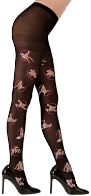 [WID4711B] Collants noirs avec motifs Kama Sutra 