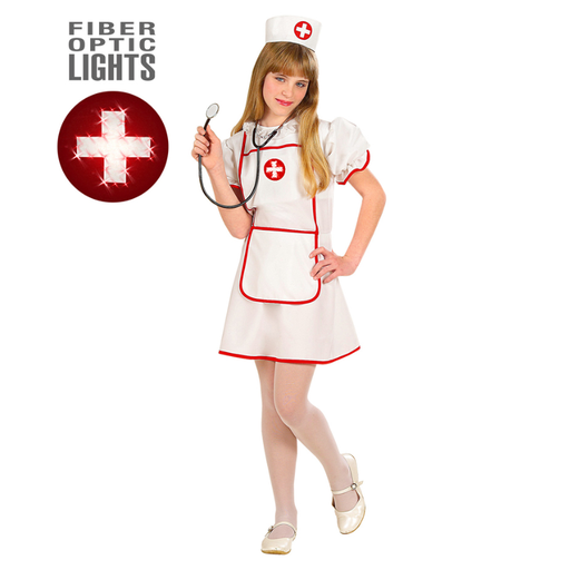 [WID55646] Déguisement fille Infirmière (robe, coiffe) croix lumineuse - 5/7 ans