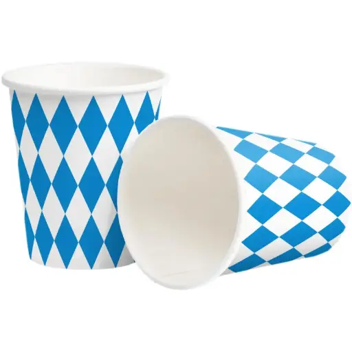 [AMS3896] Gobelets carton Bavarois Bleu et blanc