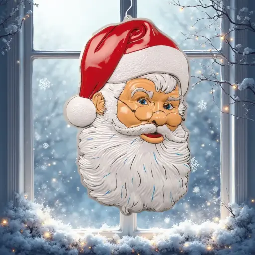 [WID6911T] Tête Père-Noël à suspendre