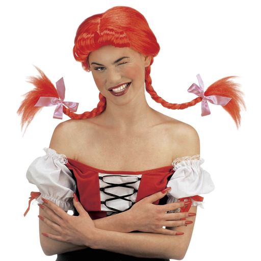 [WIDH6241] Perruque femme avec nattes rouge
