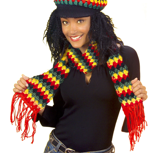 [WID8510J] ECHARPE RASTA 100% laine