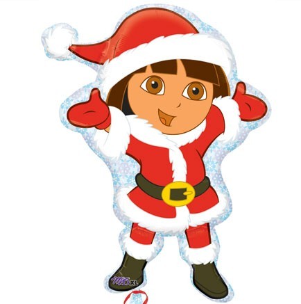 [AMS1423802] Ballon en aluminium - Dora en mère noël 76 cm