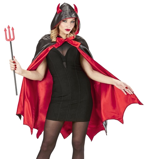 [WID96894] Cape de Diable Rouge avec Capuche Taille Unique