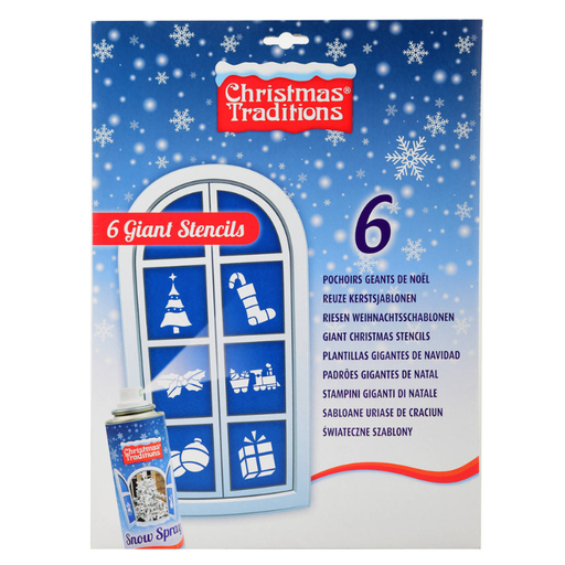 [APT6383] 6 pochoirs de noël géants pour fenêtre  29 x 39 cm