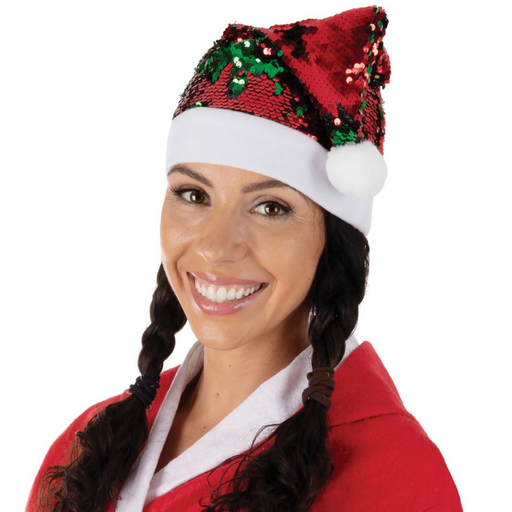 [PCL19422] Bonnet de Noël réversible rouge/vert