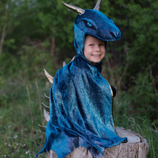 [GRE57205] Déguisement de dragon cape Deluxe bleu nuit 