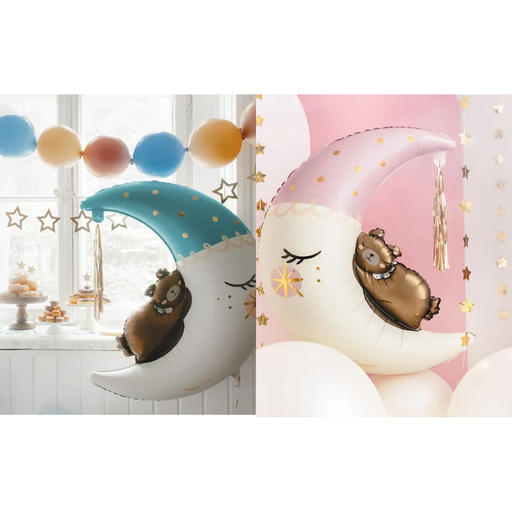 Ballon aluminium ours brun sur lune