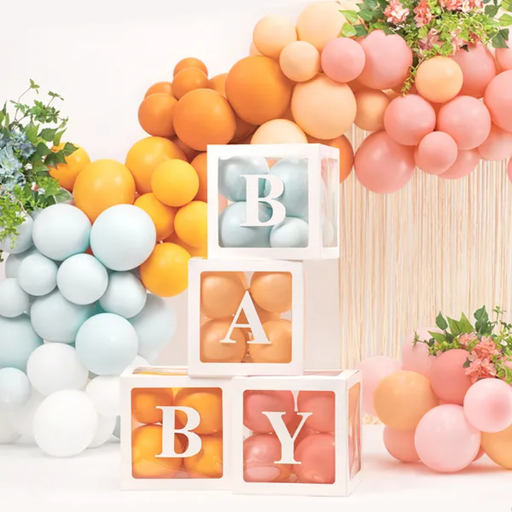 [PARPUDBAL1-008] Boîtes à ballons blanches "Baby"