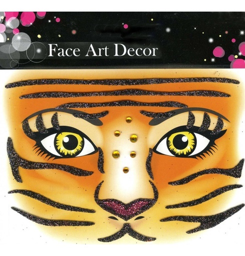 [CHA88 191508B] Face art - maquillage tigre autoadhésif