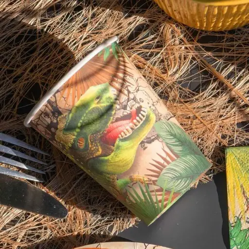 [SAN7286] 10 Gobelet dinosaure en carton