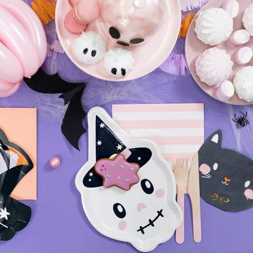 [PARTPP82] 6 Assiettes crâne de sorcière - Halloween