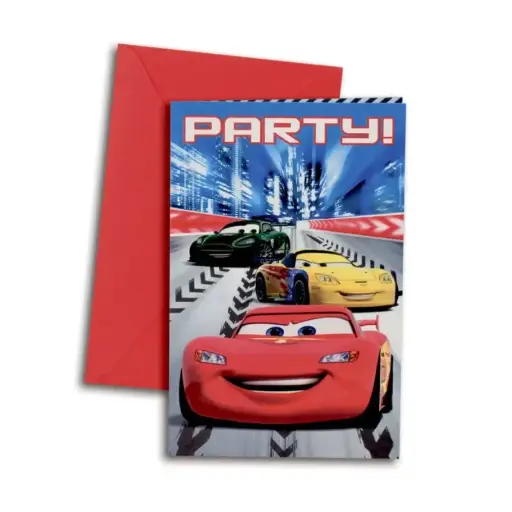 [JAC3260080489] 6 Invitations Cars
