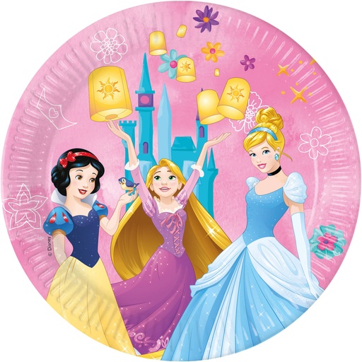 [FOL93847P] Assiettes Princesses Disney 23cm, paquet de 8