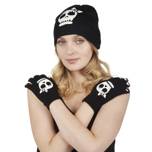 [PCL66689] Bonnet et gants tête de mort - Halloween