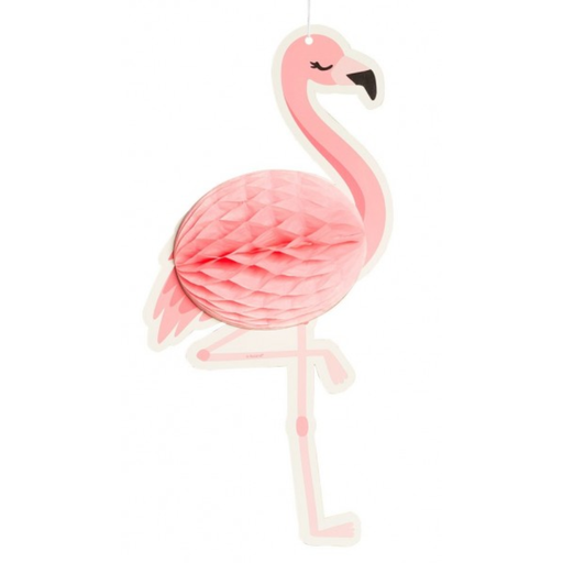 [BOL52544] Décoration en nid d'abeille Flamant rose